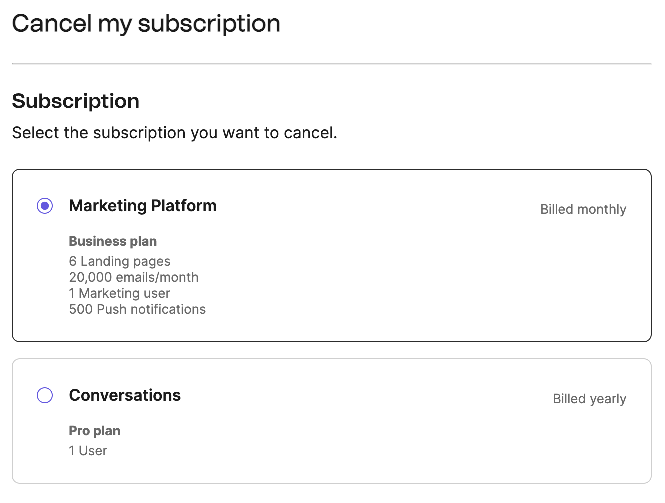 Cancel your subscription Home