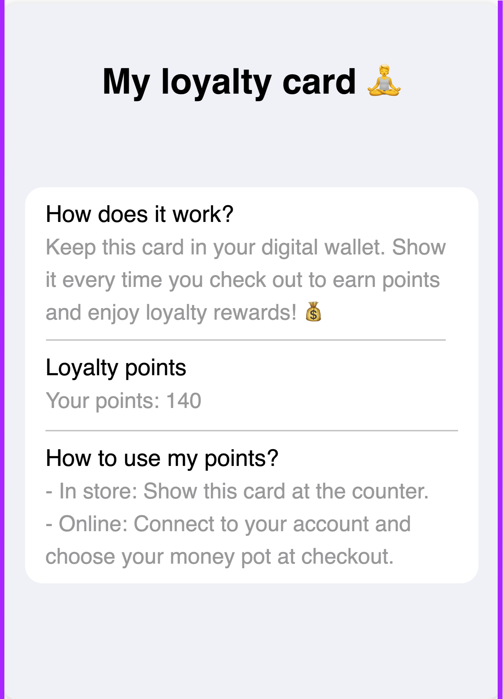 Back of Apple Wallet pass showing text information fields