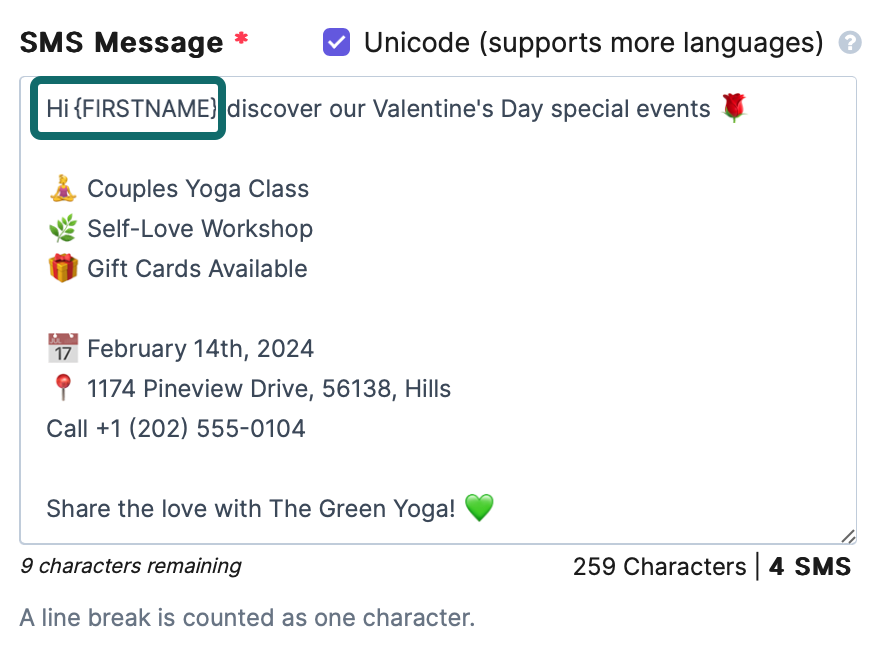 Personalize your SMS messages with contact attributes Brevo Help Center