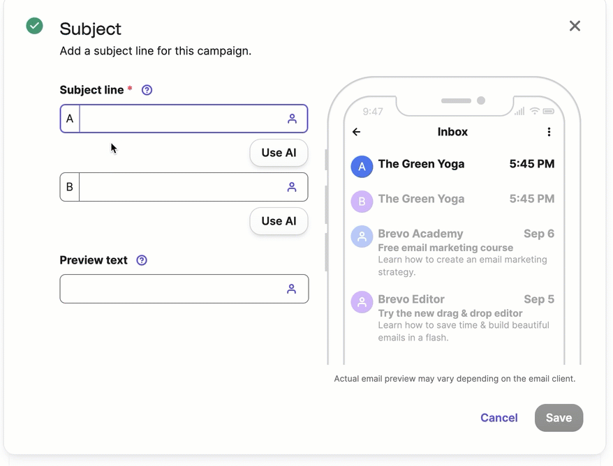 A/B test your email campaigns